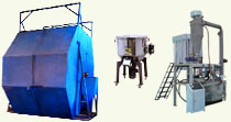 Roto molding machines and auxiliary equipment